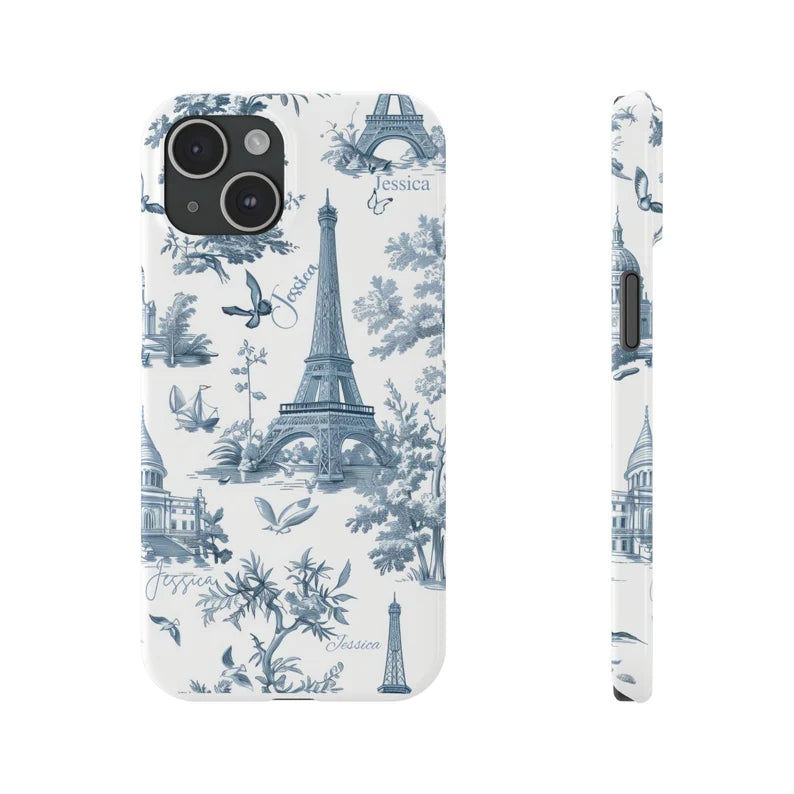 Custom iPhone Case • Snap, Tough Phone Case • Blue Toile De Jouy Phone Case • Elegant Phone Case• Elegant French Toile De Jouy Phone Case Timeless Blue & White Floral Design for iPhone Samsung Google Personalized Gift for Mom Girlfriend