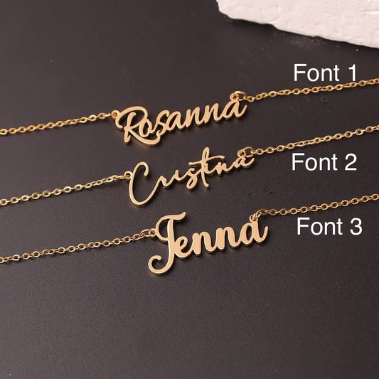 Custom Name Necklace for Women • Personalized Nameplate Necklace • Custom Stainless Steel Necklace • Gift for Mother, Daughter, Wife • Birthday Gift