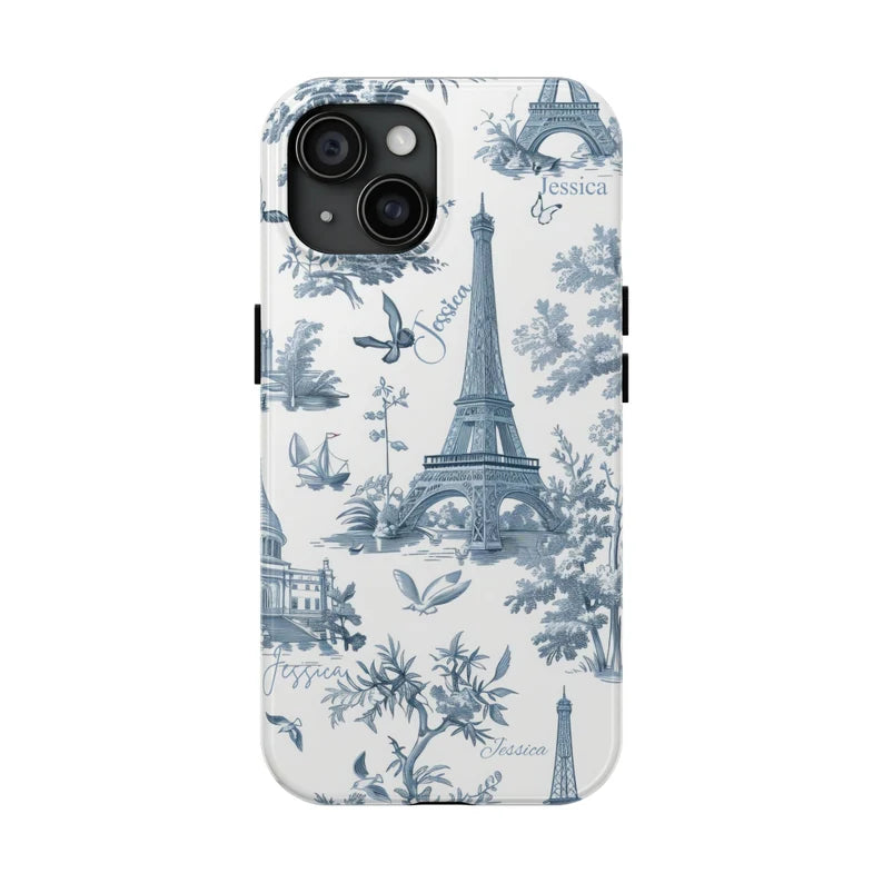 Custom iPhone Case • Snap, Tough Phone Case • Blue Toile De Jouy Phone Case • Elegant Phone Case• Elegant French Toile De Jouy Phone Case Timeless Blue & White Floral Design for iPhone Samsung Google Personalized Gift for Mom Girlfriend