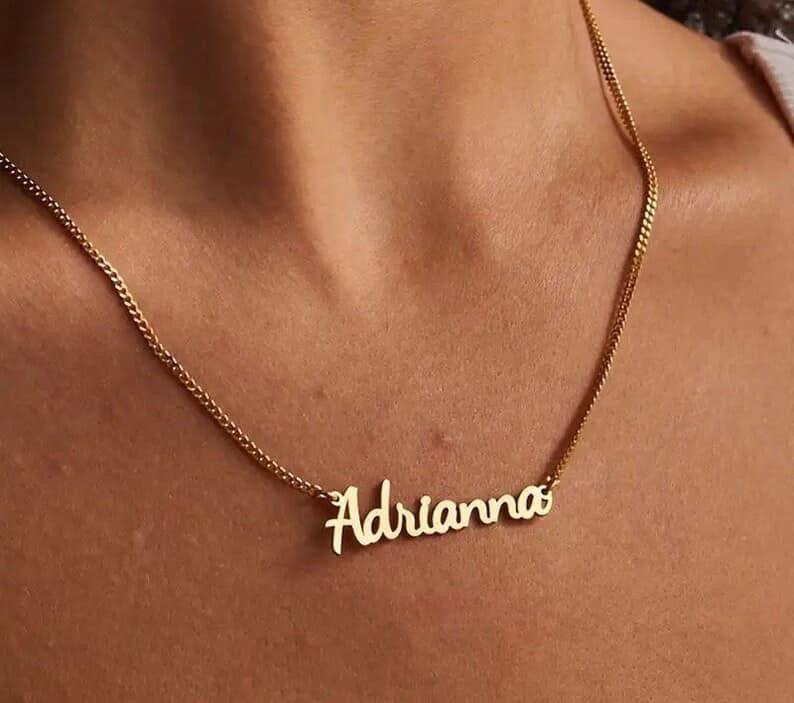 Stainless Steel Custom Name Necklace for Women • Personalized Fashoin Figaro Chain Letter Necklace Nameplate Jewelry Family Gift