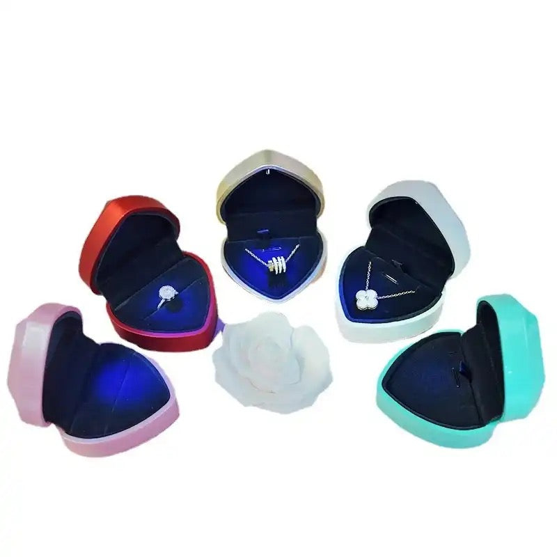 Heart Shape Ring Box • LED Light Jewelry Box