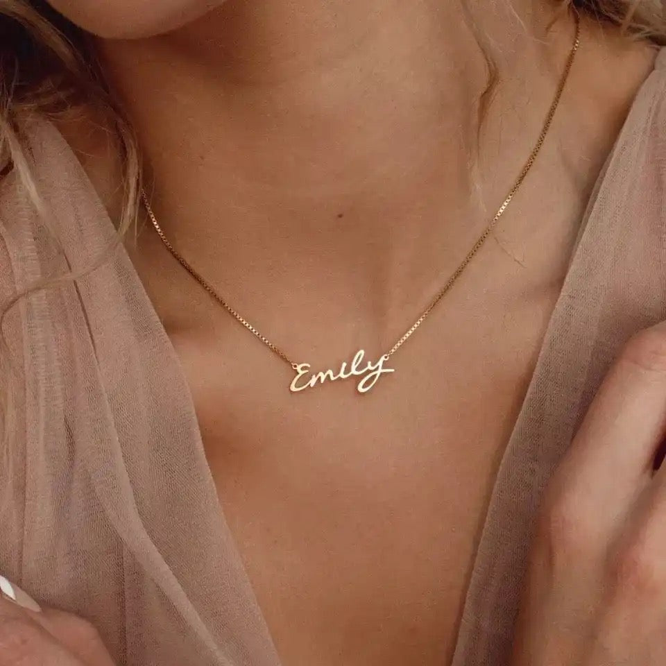 Custom Name Necklace for Women • Personalized Nameplate Necklace • Custom Stainless Steel Choker Necklace • Gift for Mother, Daughter, Wife • Birthday Gift